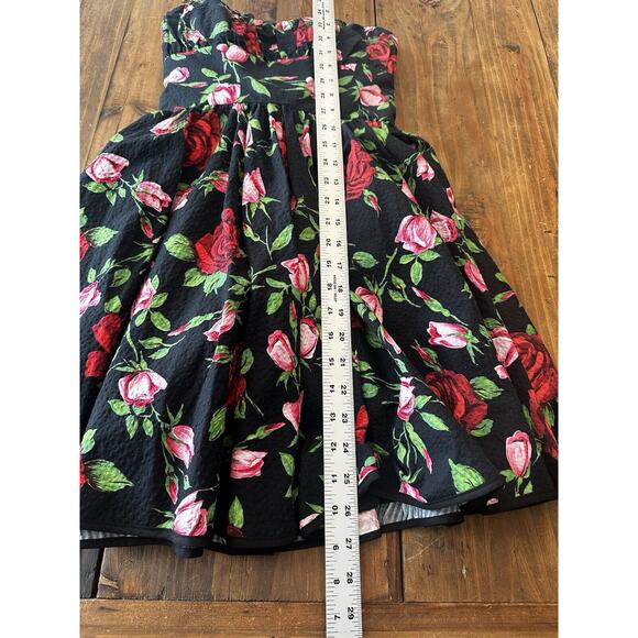 Betsey Johnson Collection Rose Dress Size 2 Y2K Strapless Tie Back Bow Floral - Picture 11 of 13